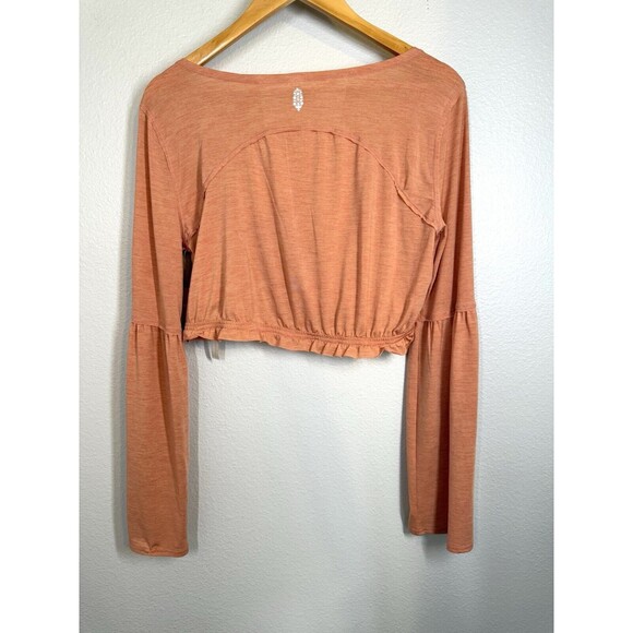 NWT Free People Brushed Apricot Bell Sleeve Crop Top Women's Sz M Boho‎ Feather - Picture 8 of 14
